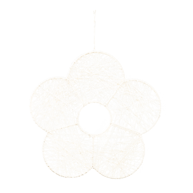 Blomma av jute Ø 45cm av tråd med hängare