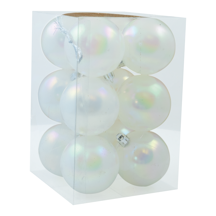 Julkulor, pärlglans, Ø 6cm, 12 st./förpackning