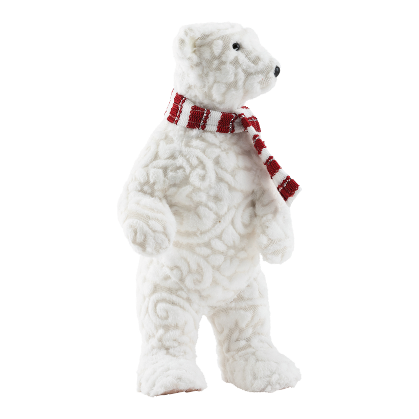 Isbjörn, 36x19cm av frigolit/textil stående, med halsduk