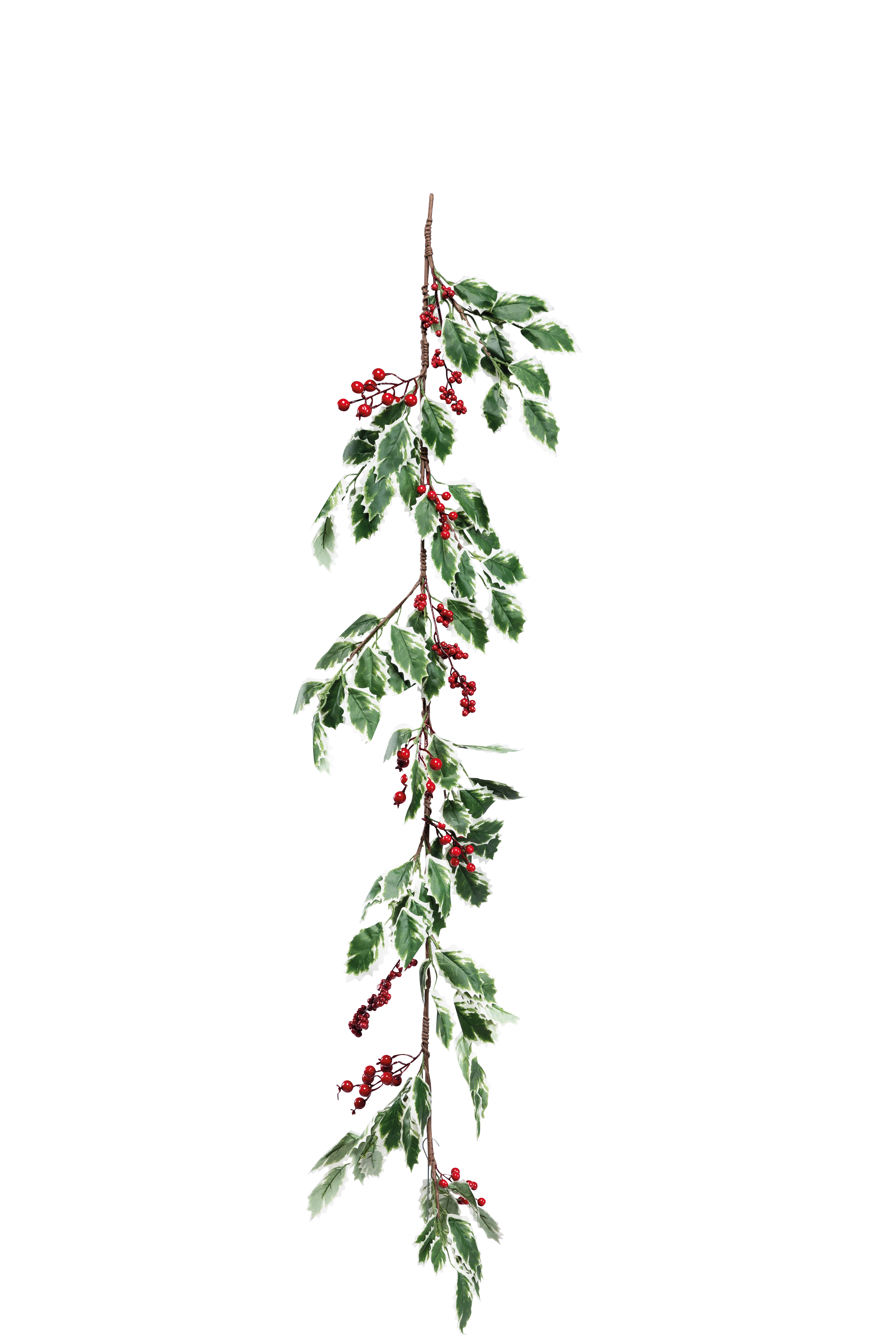 Järnek girlang, dekorerad, 150cm av plast/konstsilke med bär, tallkottar, flexibel