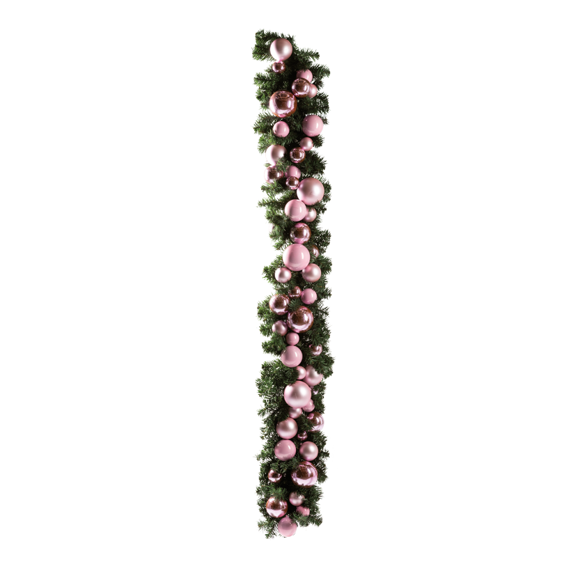 Grangirlang med kulor 180x30cm total 48 Kugeln: Ø 10cm, Ø 8cm, Ø 6cm, Ø 5cm 200 tips av plast matt/blank