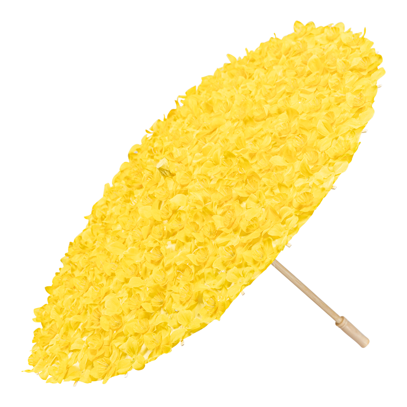 Paraply i bamboo med påskliljor, Ø 60cm av bambu/papper/konstsilke