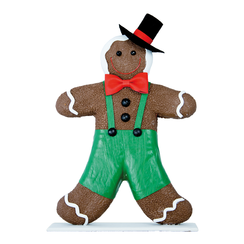 Pepparkakor "pojke", 34x23x6cm av frigolit med hatt, självstående