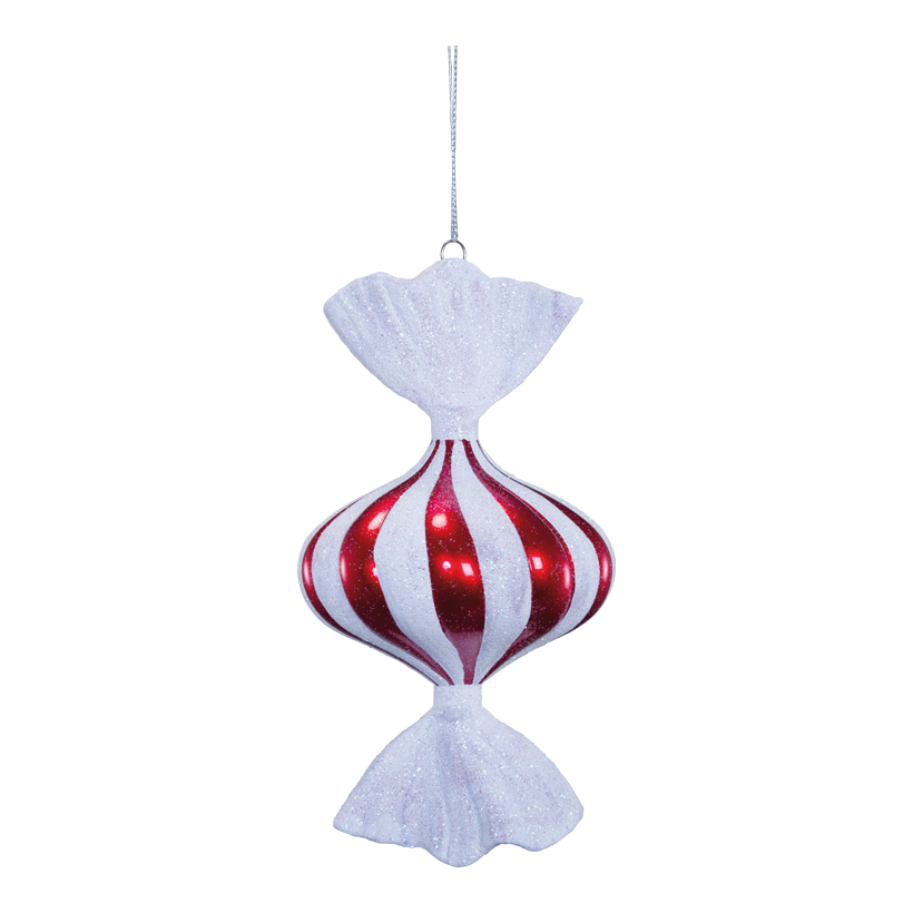 Candy, 17cm Ø 10cm out of plastic, glitter, with hanger