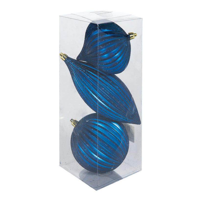 Ornamentkulor, 10 cm, med hängare, 3 st./set