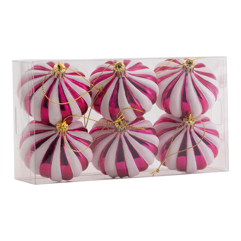 Ornament, Ø 7cm 6 st/förpackning av plast, lökform