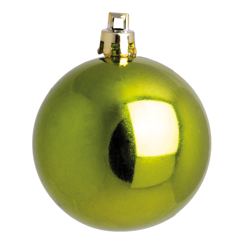 Julkulor, ljusgröna blank, Ø 6cm, 12 st./förpackning