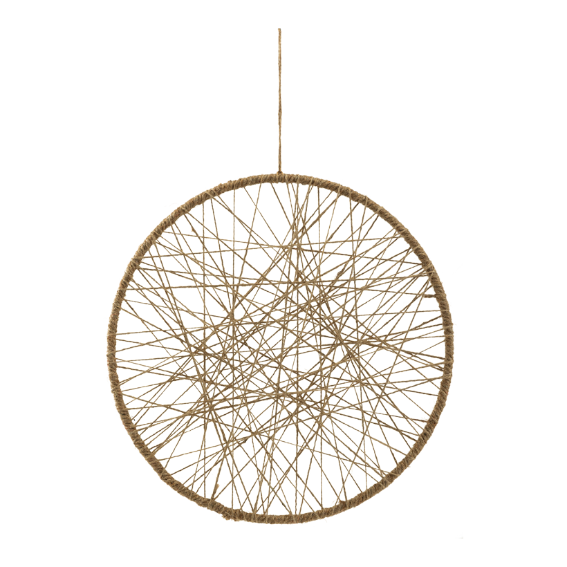 Ring med jutetråd 30cm av metall att hänga