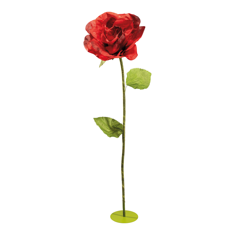 Rose head, Ø 50cm Metallfuß: Ø 25cm 3-parts, out of paper/plastic, with 160cm strem, with metallbase