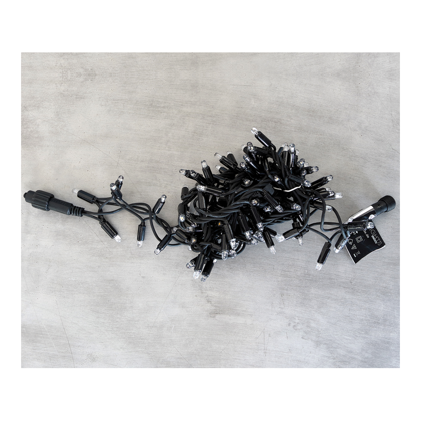 LED-klusterLjusslinga, 1m Abstand zwischen den LEDs: 2cm, 50 lysdioder för utomhusbruk, IP44, 50x kopplingsbar, utan stic