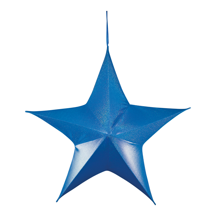 Textil stjärna, Ø 80cm 5-uddig av polyester/plast, med hängare, hopfällbar