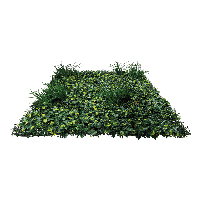 Gräspanel, växtvägg 50x50cm av plast med olika blad