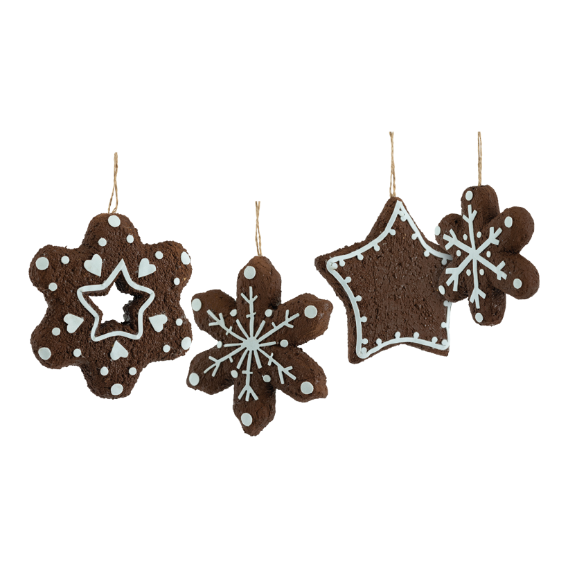 Pepparkakor, 10-12cm 4 st. av frigolit, med hängare