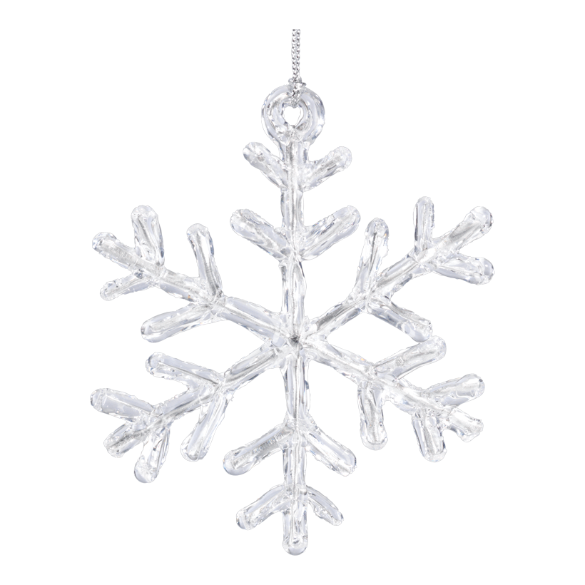 Snöflinga, Ø 10cm, med hängare, plast