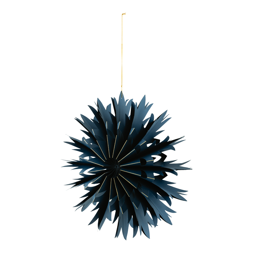 Snöflinga, Ø 40cm av papper vikbar, med guldkanter, med hängare
