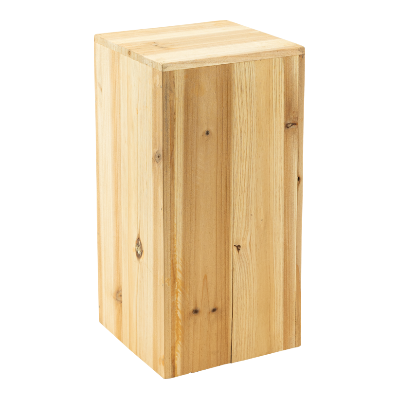 Podie 15x15x30cm kvadrat av trä, med öppning