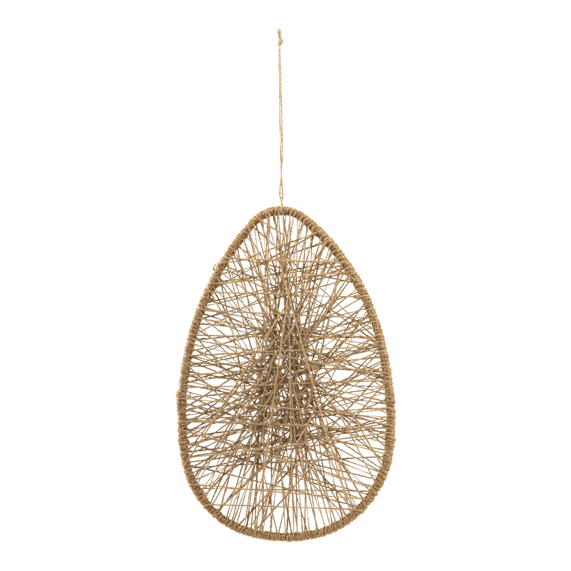 Ägg, 30x20cm av jute/tråd, med hängare