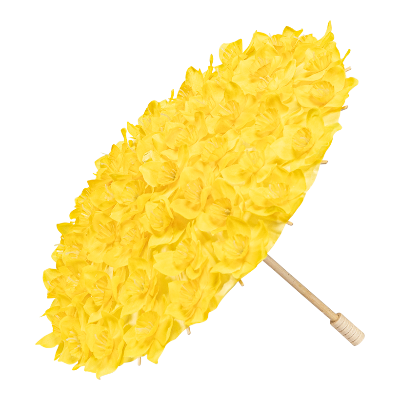 Paraply i bamboo med påskliljor Ø 30cm av bambu/papper/konstsilke