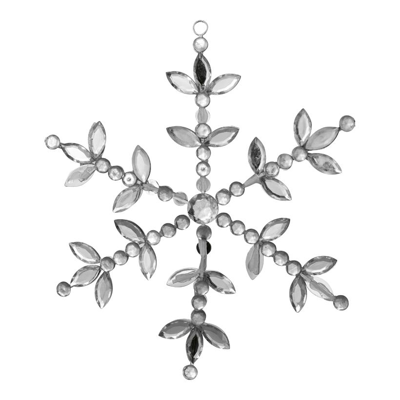 Snöflinga, 23cm med kristallstruktur med hängare