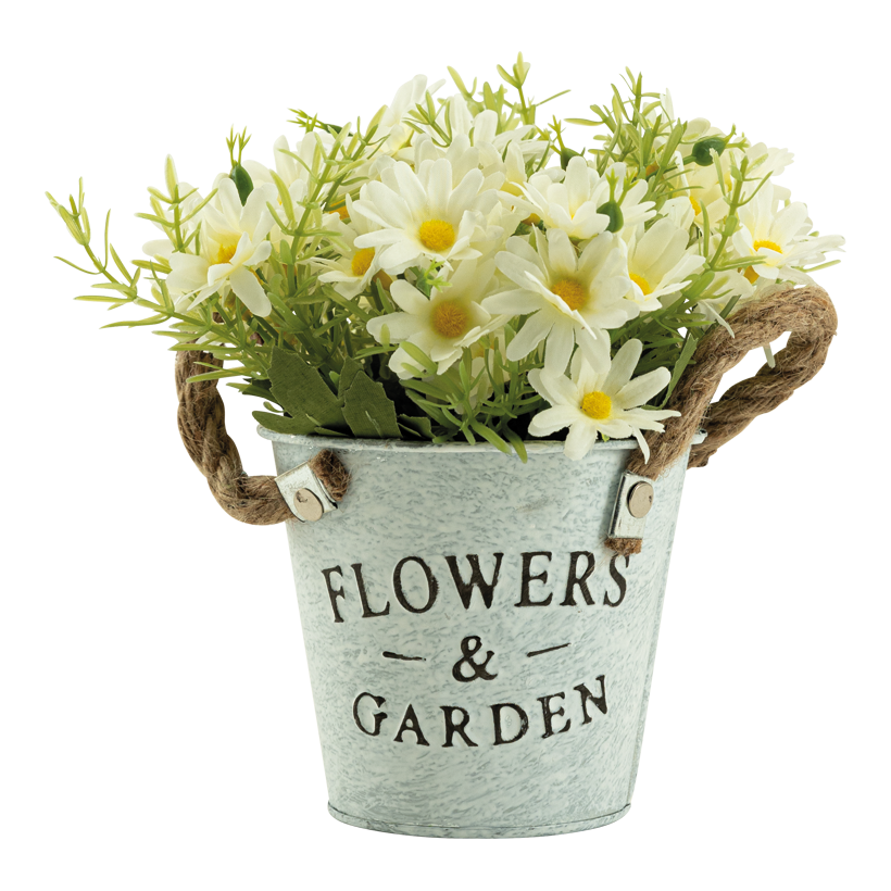 Daisy in pot, 20cm Topf: Ø 11cm out of plastic/artificial silk