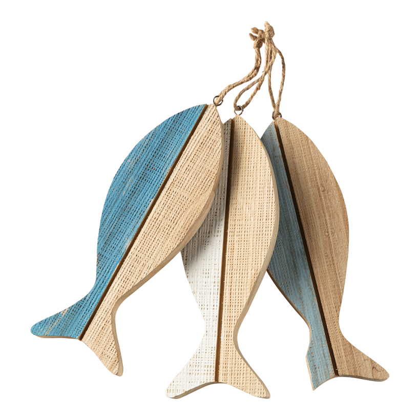 Fiskhänge, 23x15x1,5cm set av 3, av trä, att hänga