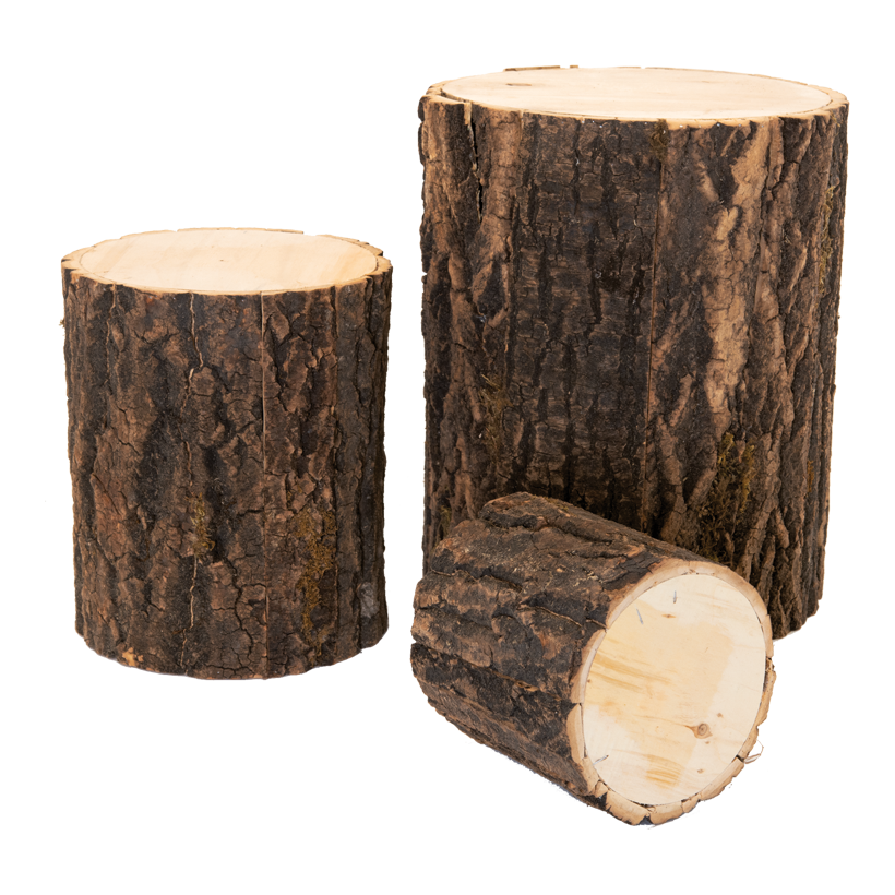 Podie i trä 30x30x35cm set om 3 kapslad, med bottenplatta