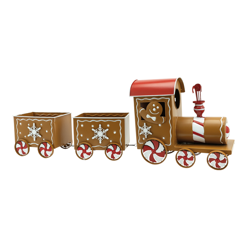 Tåg Pepparkaka 93x19x33cm 3-delar av metall
