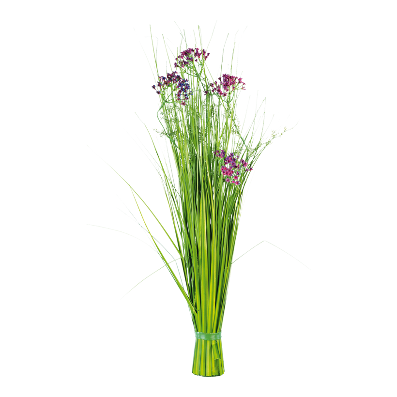 Gräs-bunt Ø 25cm, 75cm, med ^Queen Ann«-blommor plast