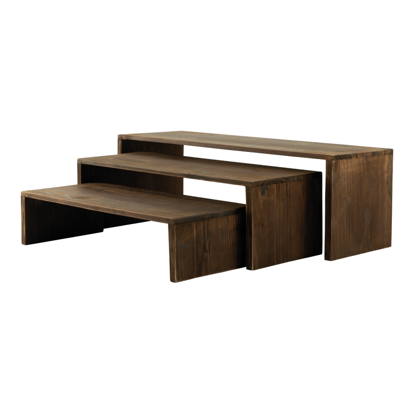 Podie i trä i 3-set 1: 56x18x18cm, 2: 47x17,5x14,5cm, 3: 42x17,5x10cm