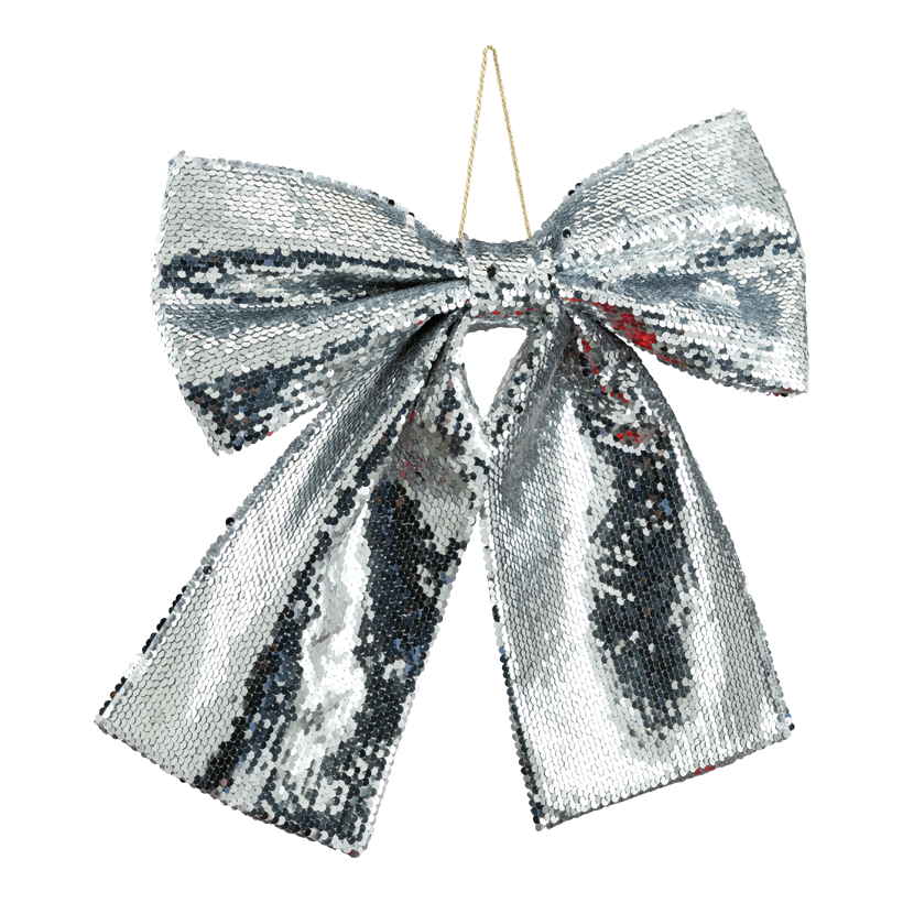 Rosett med glitter 45x40cm av textil med hängare