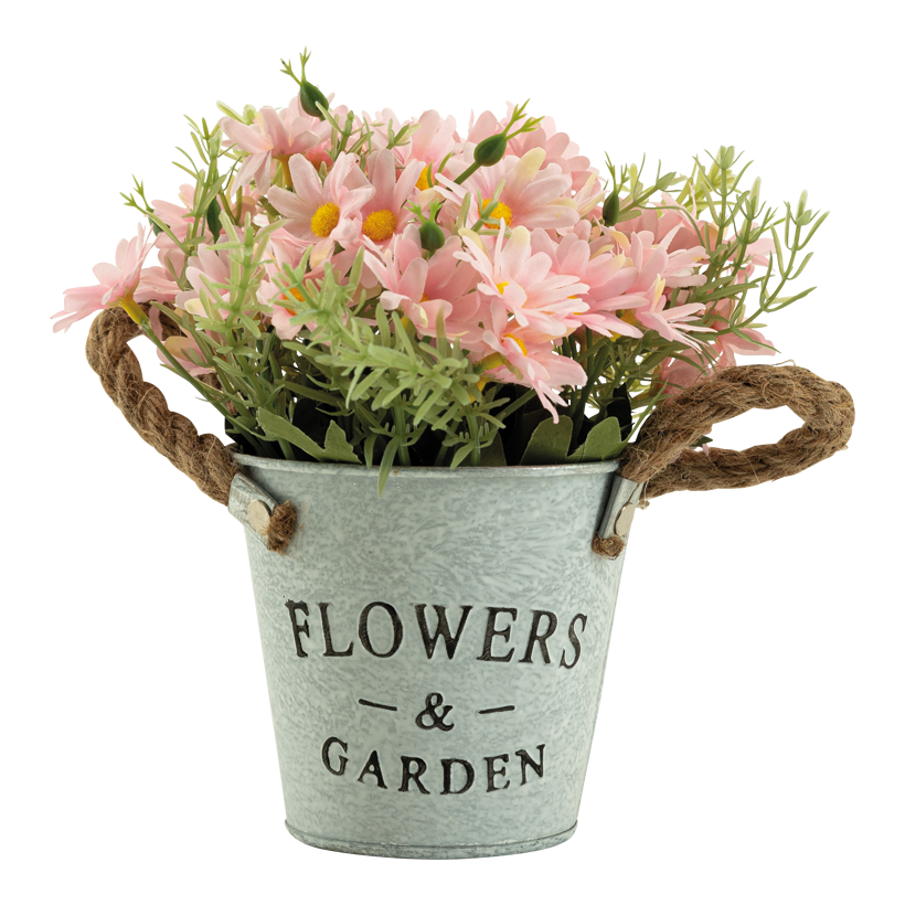Daisy in pot, 20cm Topf: Ø 11cm out of plastic/artificial silk