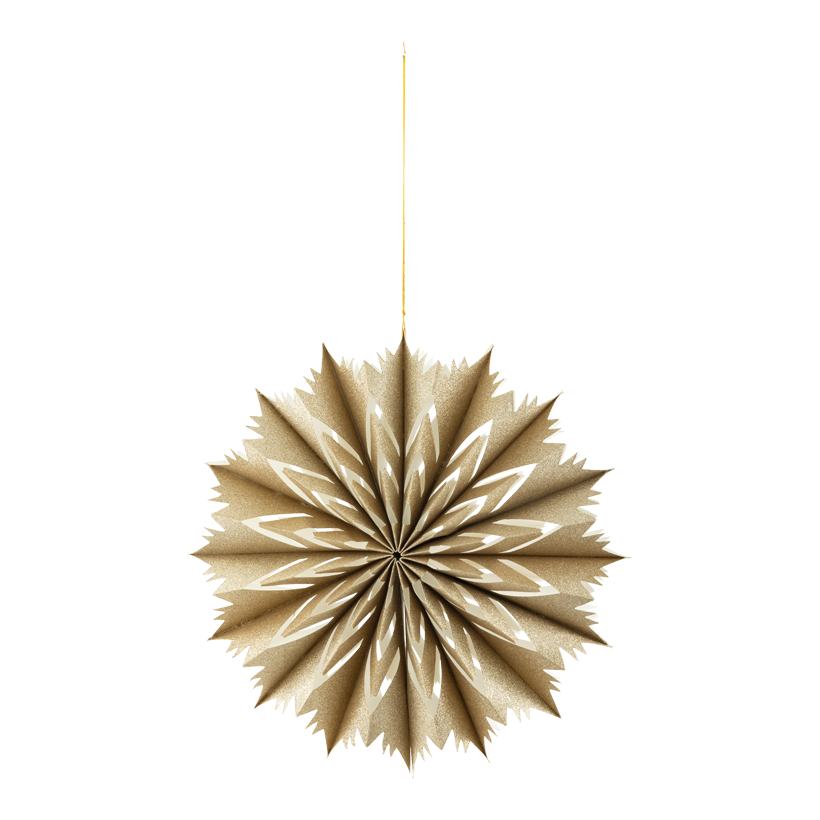 Snöflinga, Ø 30cm av papper vikbar, glittrig, med magnetisk stängning