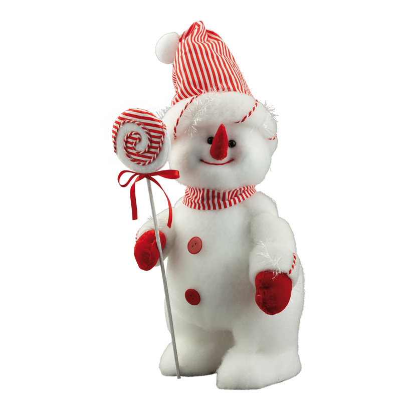 Snögubbe, 50x24cm av frigolit/tyg