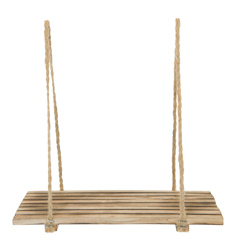 Hängande gunga 29x15,5x29cm vinklad gjord av trä, med naturfiberlinor, tjocklek 1,5 cm
