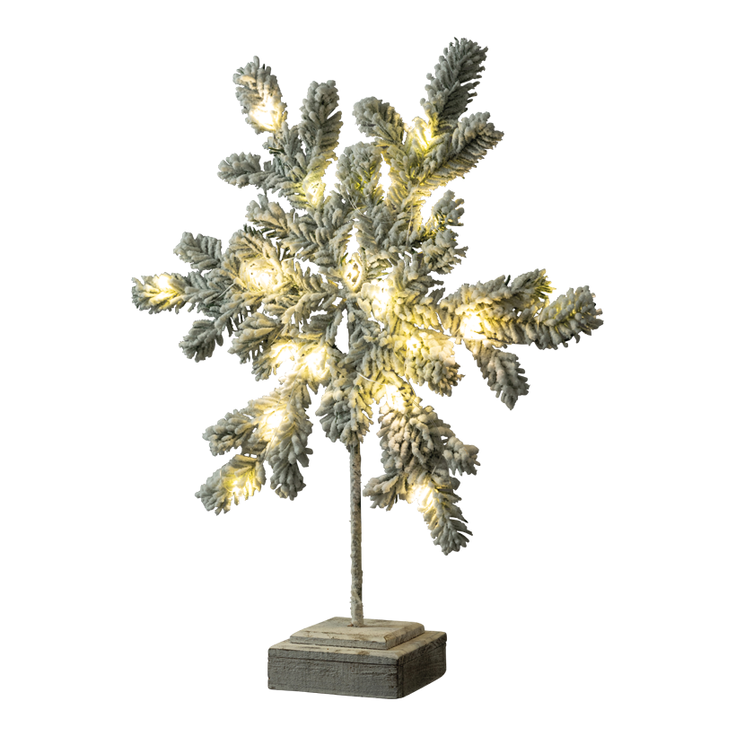 Snöflinga, 53x12x46cm Holzfuß: 12x12x4cm flockades batteridriven 3AA, (ingår ej)