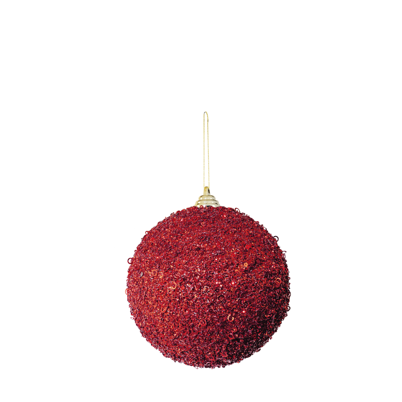 Ball with sequins, Ø 15cm out of styrofoam/plastic, with hanger, glittering