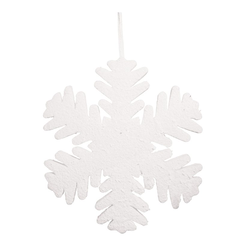 Snöflinga, 30cm, med hängare skum, snöat