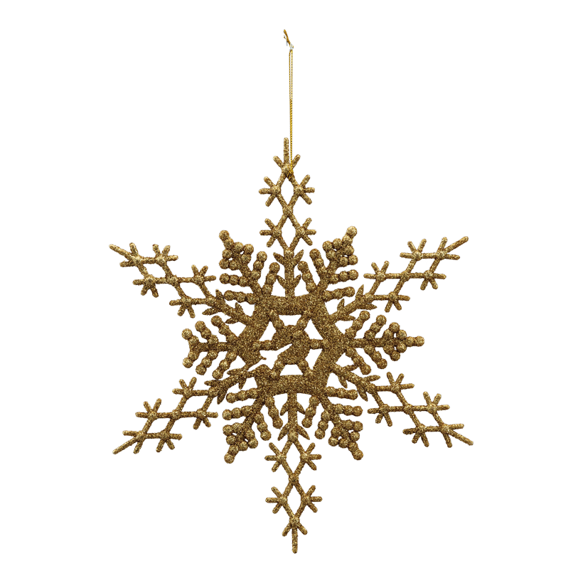 Snöflinga Ø 25cm av plast glitter, med hängare