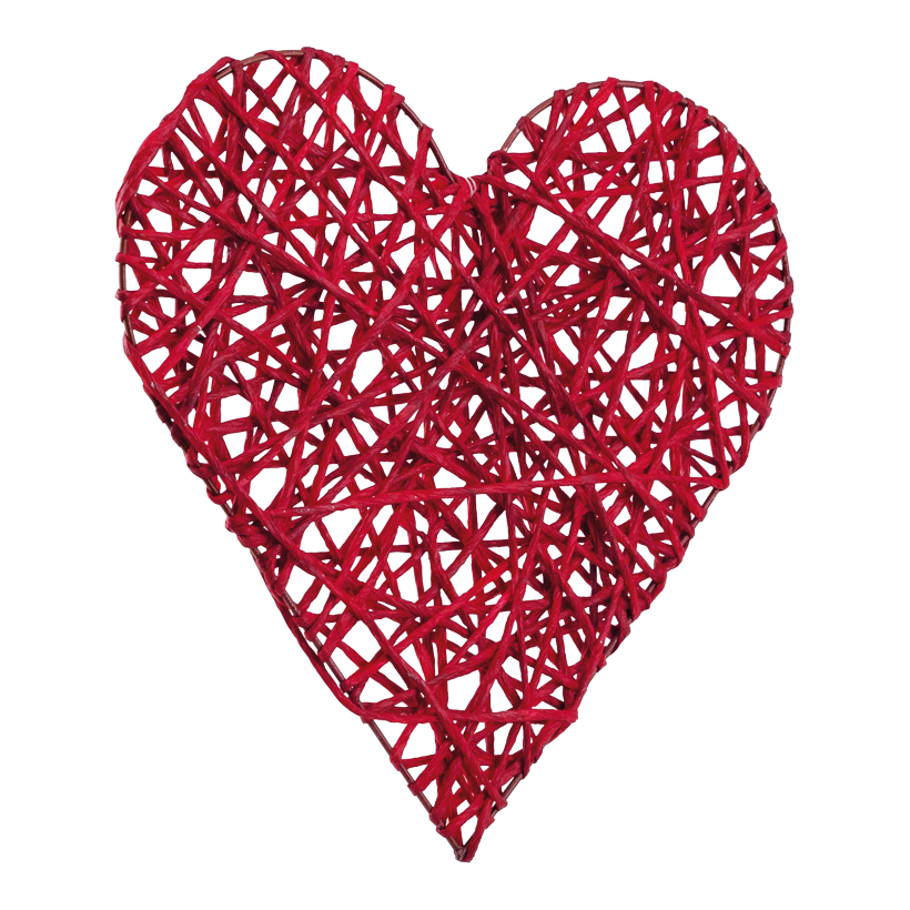 Hjärta 30cm av papper/tråd platt, med nylon hängare