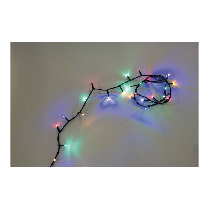 Ljusslinga med 100 lysdioder, Ø5mm, 600cm IP44-kontakt för utomhusbruk 5x anslutningsbar, 8 program med minnesfunktion, 5