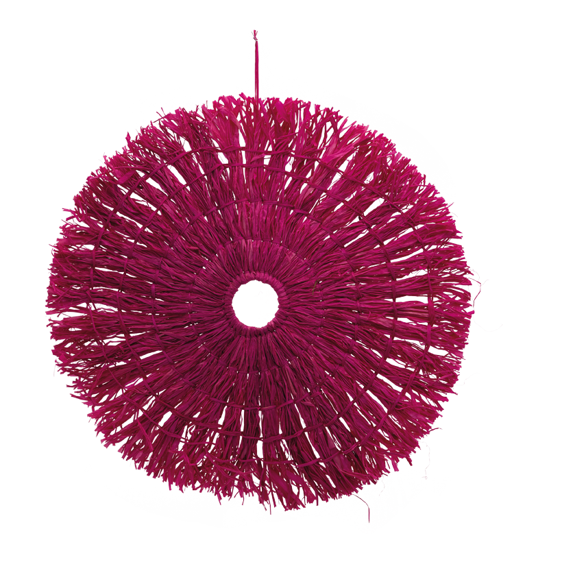 Cirkel av strå Ø 60cm av strå väggdekoration, platt, med hängare