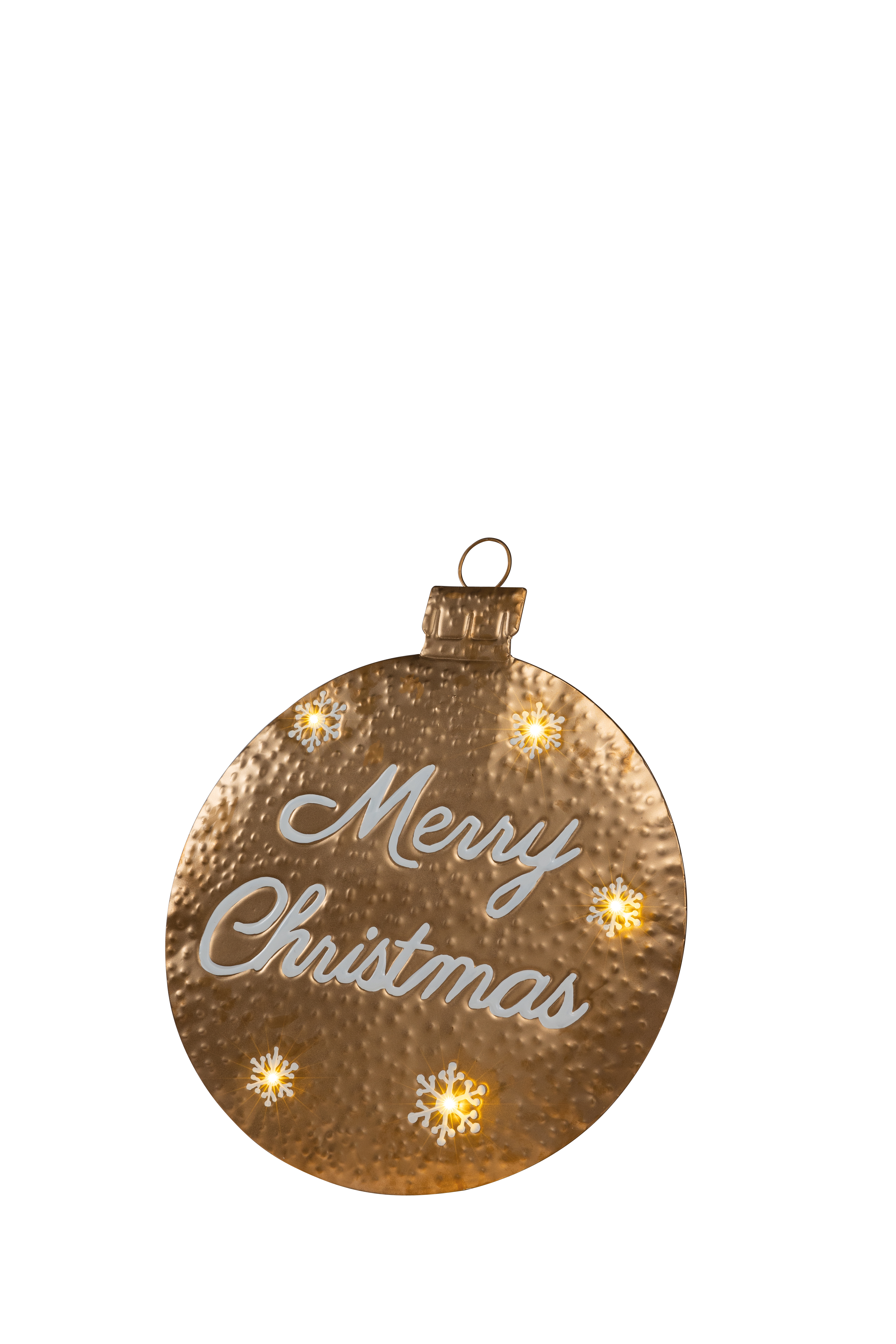 Julkula, 70cm av metall platt, med stativ, "Merry Christmas"