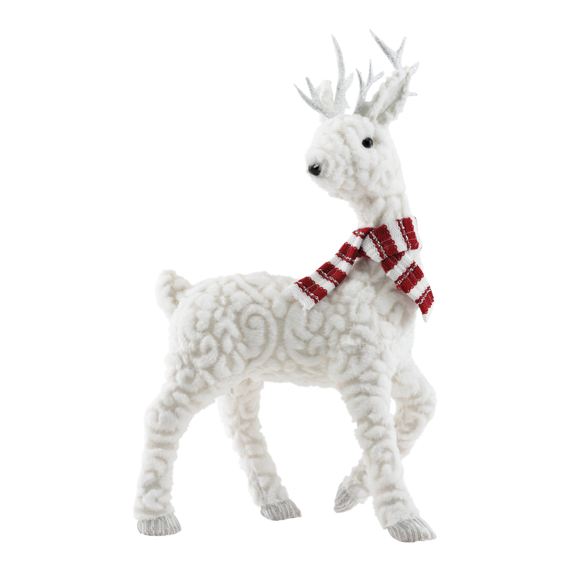 Ren, 49x15cm av frigolit/textil gå, med halsduk