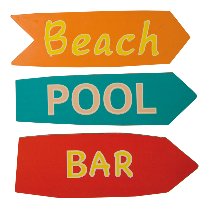 Vägvisare 35cm Dicke 8mm 3 st/set av trä, för upphängning