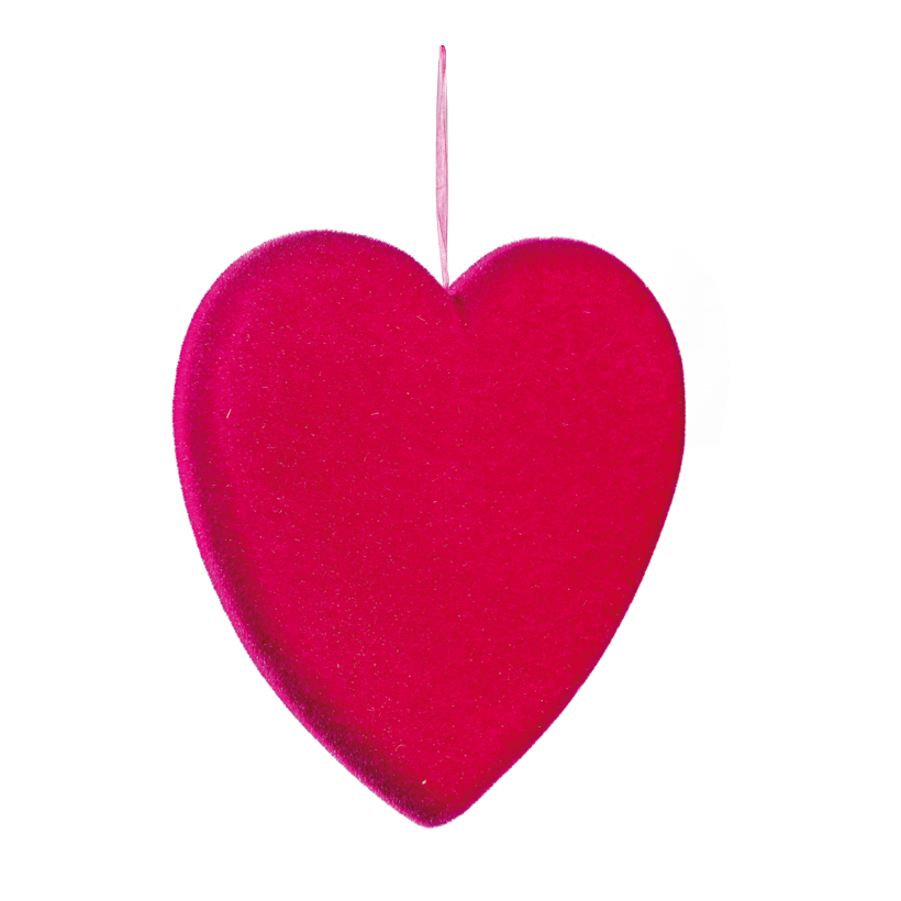 Hjärta, 30x28cm av frigolit, platt, flockad, med hängare