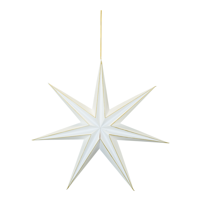Foldable star, 40cm 7-pointed, with hanger, out of paper, with magnetic lock