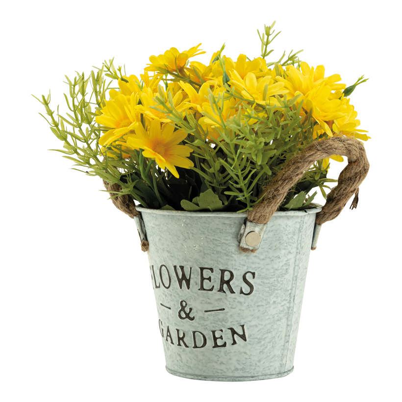 Daisy in pot, 20cm Topf: Ø 11cm out of plastic/artificial silk