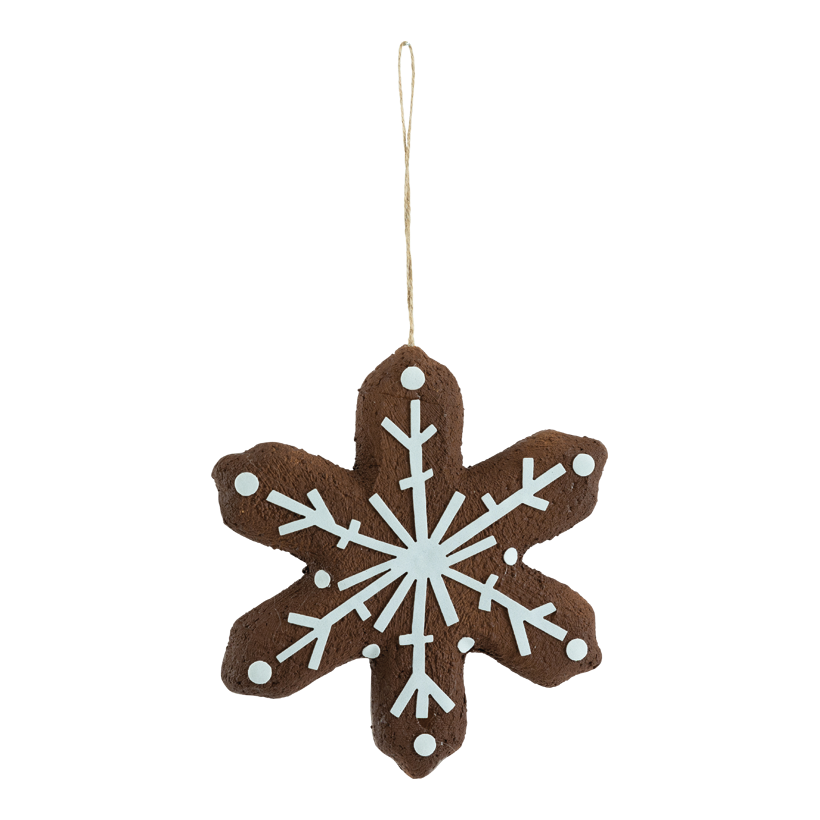 Pepparkakor "snöflinga", 20cm Dicke: 2cm av frigolit med hängare