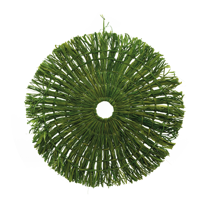 Cirkel av strå Ø 60cm av strå väggdekoration, platt, med hängare