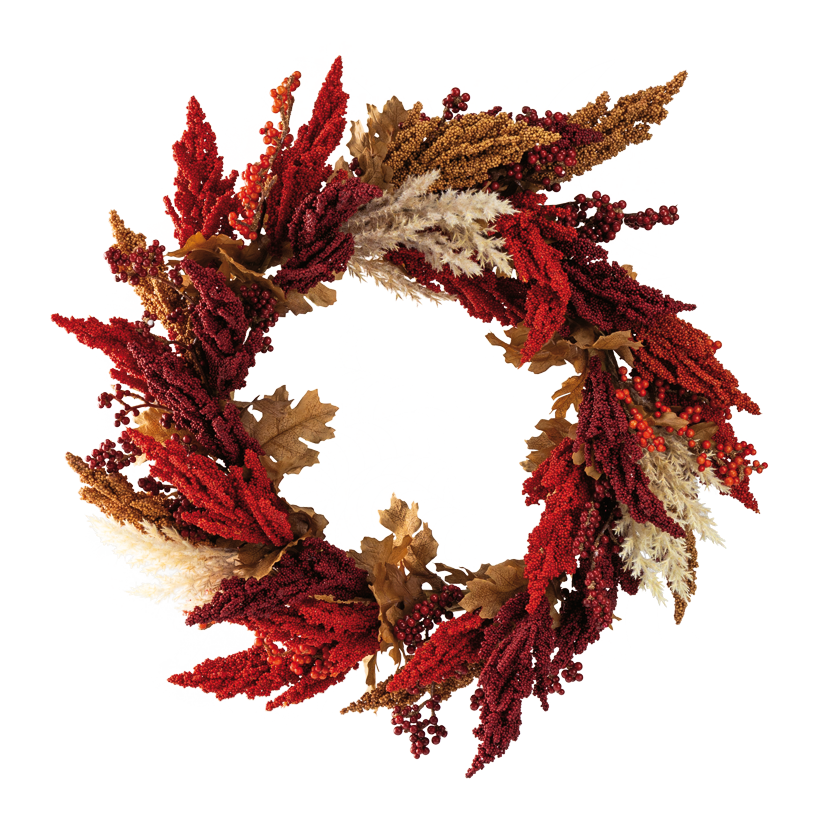 Höstkrans, 55cm innen Ø 31cm av plast/frigolit med olika bär